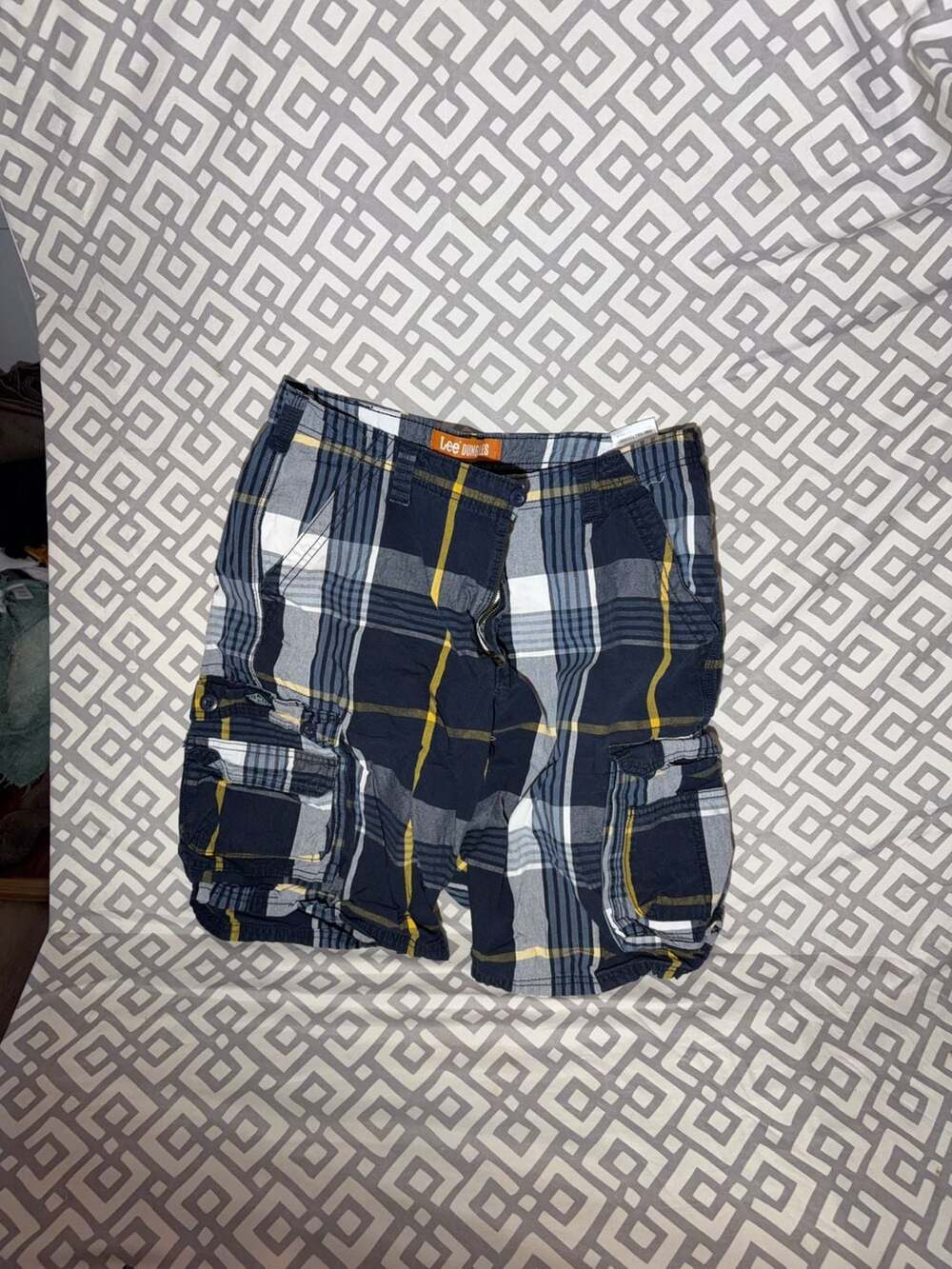 Lee Dungarees Plaid Cargo Shorts Size 34